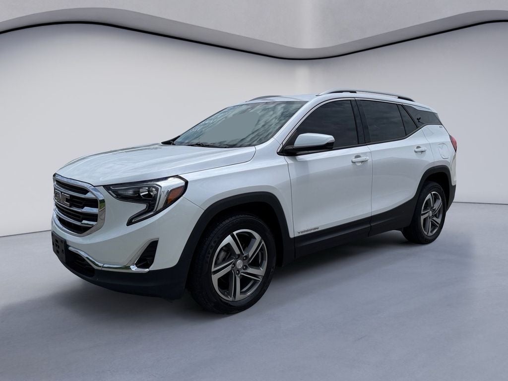 2020 GMC Terrain SLT in White Frost Tricoat — front three-quarter view