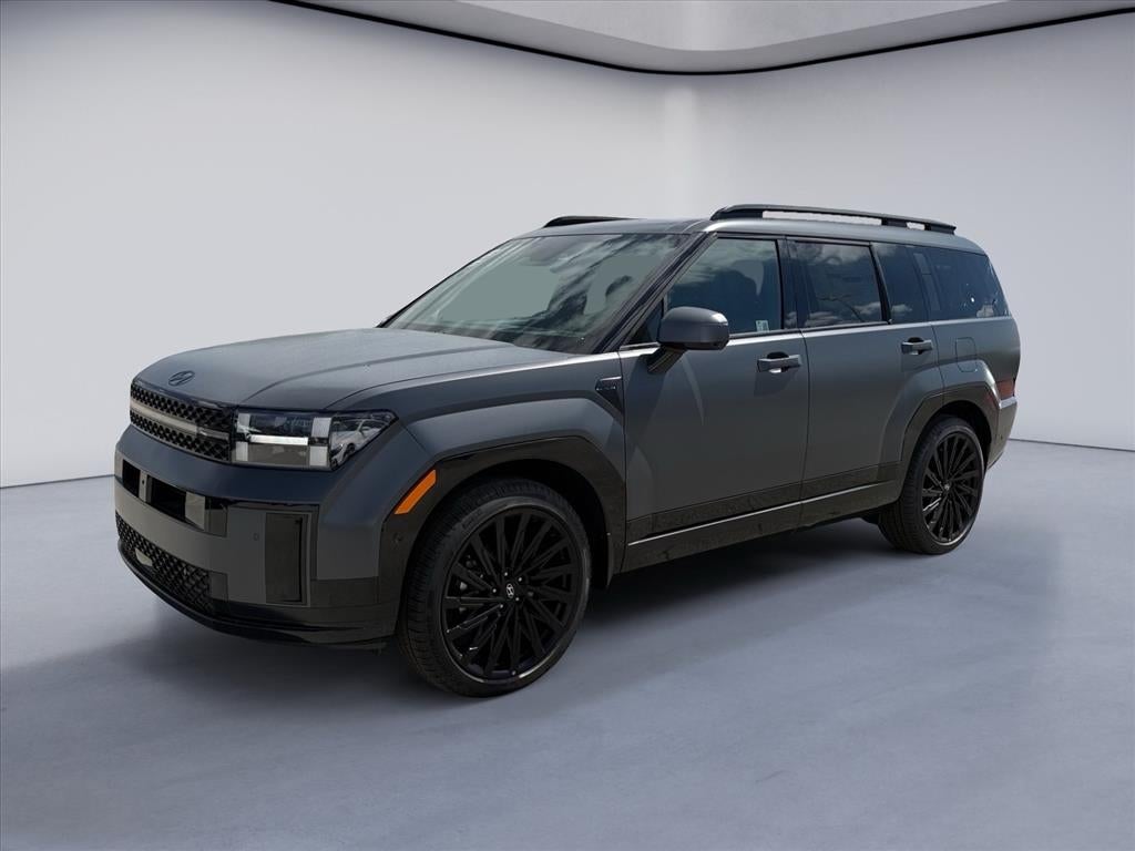 2026 Hyundai SANTA FE Calligraphy in Ecotronic Gray Matte — front three-quarter view