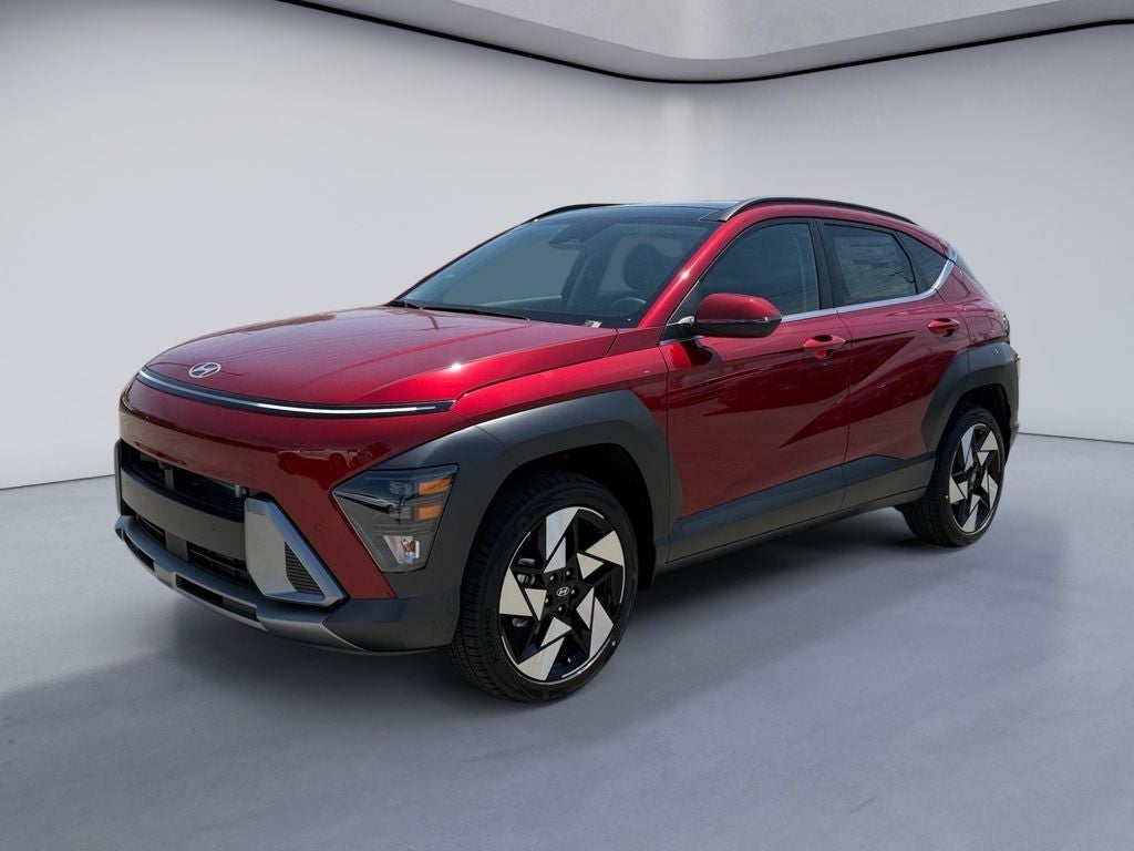 2026 Hyundai KONA Limited in Ultimate Red Metallic — front three-quarter view