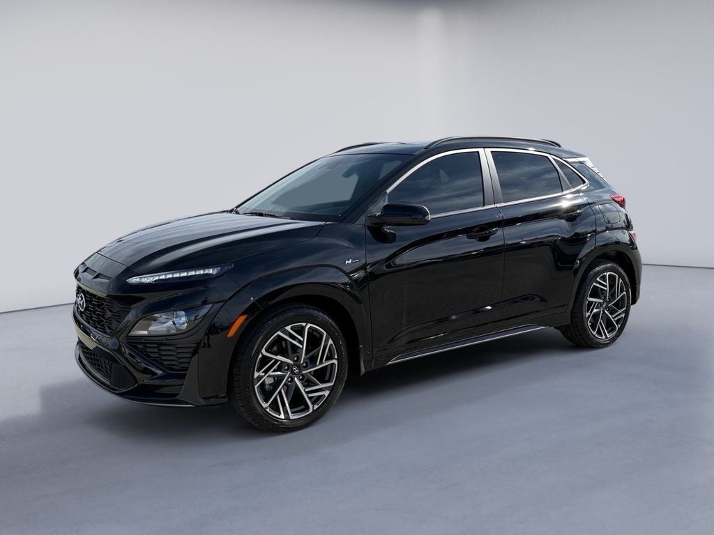 2023 Hyundai KONA N Line in Abyss Black Pearl — front three-quarter view