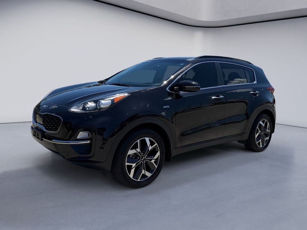 2020 Kia Sportage EX in Black Cherry Pearl — front three-quarter view